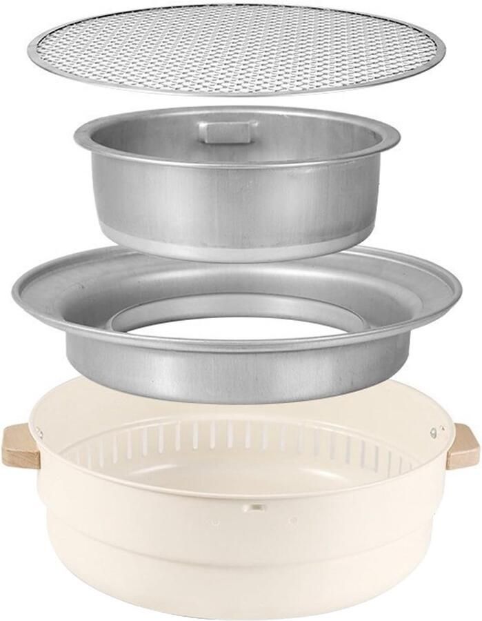 Houtskoolgrill Camping Grill Fornuis Buiten Koken Antiaanbaklaag 31x10 cm Meerkleurig