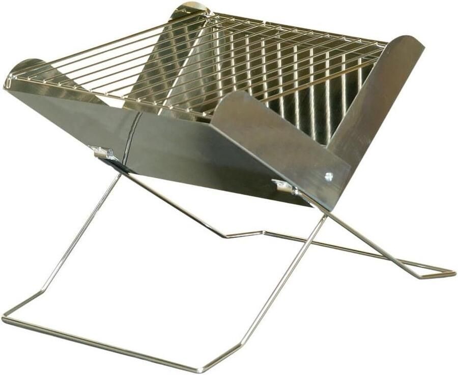 Houtskoolgrill Compacte Grill Buiten Koken Groot Grilloppervlak 33 x 31 x 8 cm Zilver