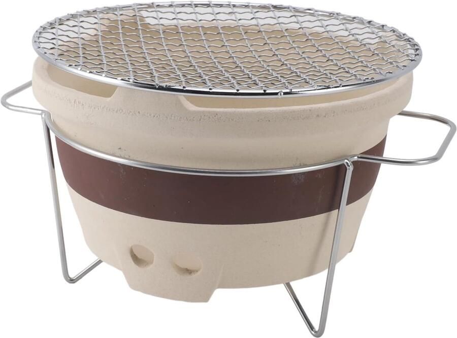 Klei Grill Houtskoolkachel Tafelgrill Buiten Koken Traditioneel Keramiek Compact Formaat