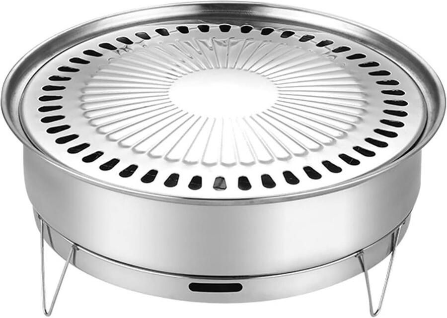 Houtskoolgrill Picknick grill Buiten koken Uniforme warmte 1-2 personen Zilver