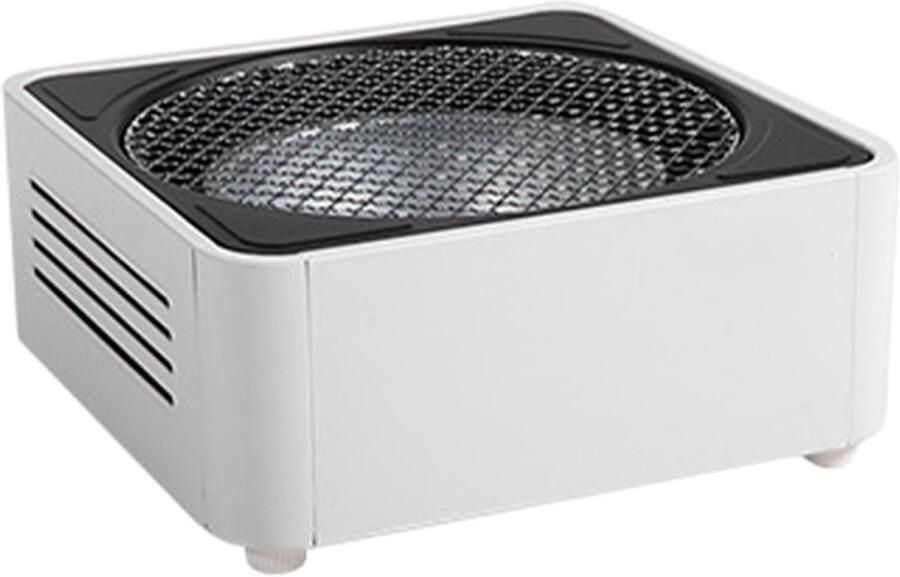 Houtskoolgrill Tafelgrill BBQ Buiten koken Geoptimaliseerd luchtcirculatiesysteem 17 x 41 x 17 cm Wit