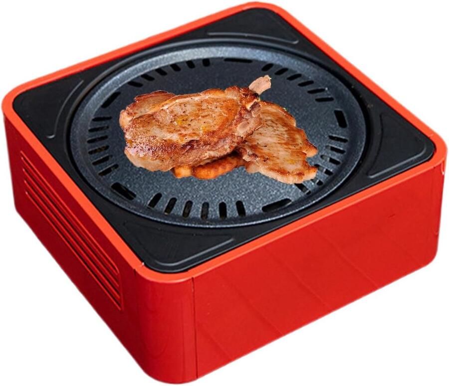 Houtskoolgrill Tafelgrill BBQ Buiten koken Verbeterde verbranding 41 cm breed Rood
