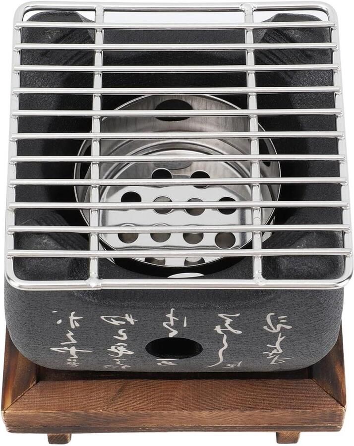 Houtskoolgrill Tafelgrill Compact Grillen Gelijkmatige Warmte 195x18cm Zwart