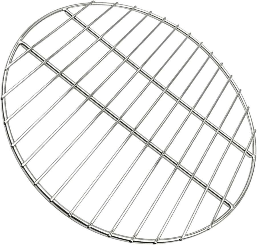 Houtskool Vuurrooster Grillplaat Roestvrijstaal Buiten Koken Uniforme Warmte 31 x 31 cm Zilverkleurig