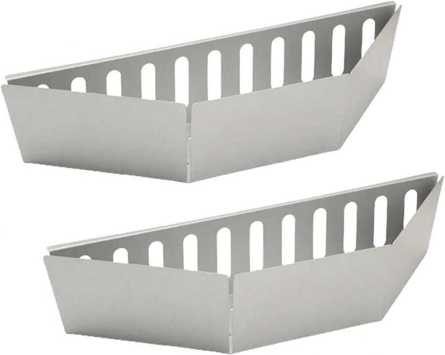 Houtskoolmand 2 stuks Grill manden Buiten grillen Gelijkmatige warmte 38.5 cm lengte Zilver