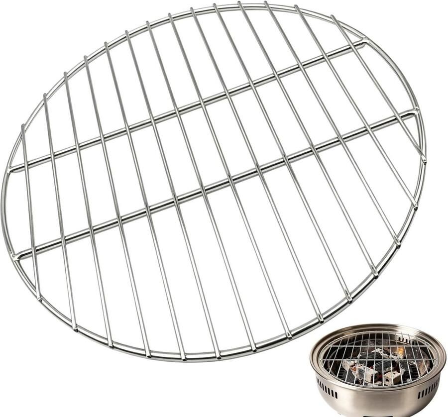 Houtskoolrooster Grill rooster Buiten koken Hittebestendig RVS 31 x 31 cm Zilverkleurig