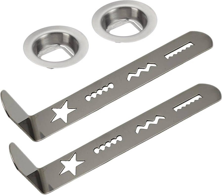 HsentimenH 2 stuks voorzetstukken voor gebak opzetstuk voor gebak van roestvrij staal spuitopzetstuk voor vleesmolen keukenmachines 4 vormen roestvrij staal spuitvoorzetstuk met verbindingsring