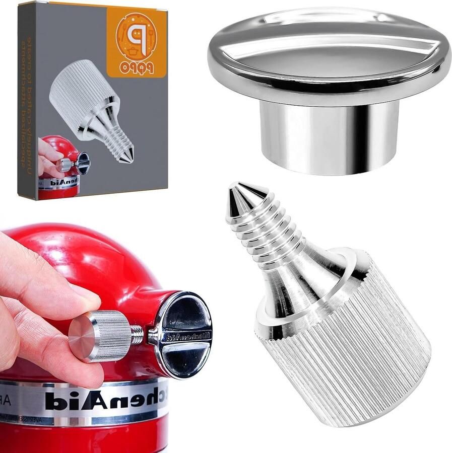 Hub Attachment Cap Mixer Opzetstuk Keuken Hulp RVS Bevestigingsschroef 4.5-5 Quart Zilver