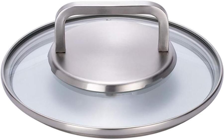 Soeppan Deksel Glazen Pan Deksel Koken en Bakken Met Stoomopening 20cm Wit
