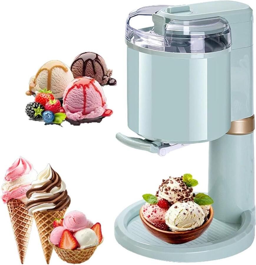 Huishoudelijke Ijsmachine Softijs Maker Zelf Desserts Maken Snel Bevroren Traktaties 1 Liter Capaciteit Groen