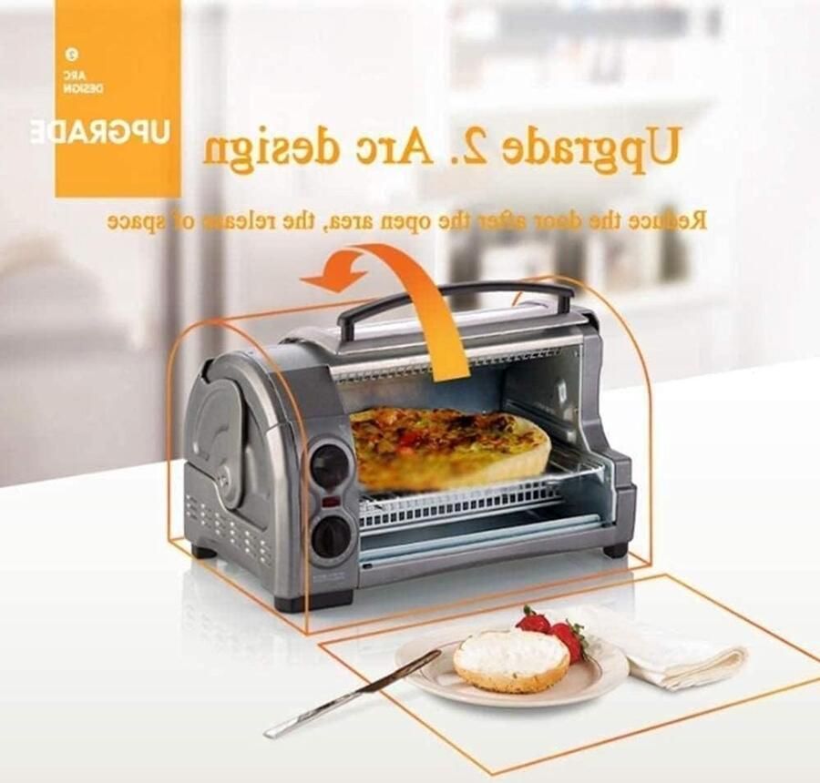 Huishoudelijke Oven Kleine Keukenoven Bakken en Braden Compact Gebogen Ontwerp 12 Liter Capaciteit Rood - Foto 1