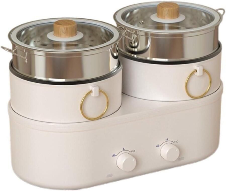 Huishoudelijke slowcooker split elektrische hotpot multifunctionele elektrische kookplaat elektrische kookpot 2 instelbare temperaturen A