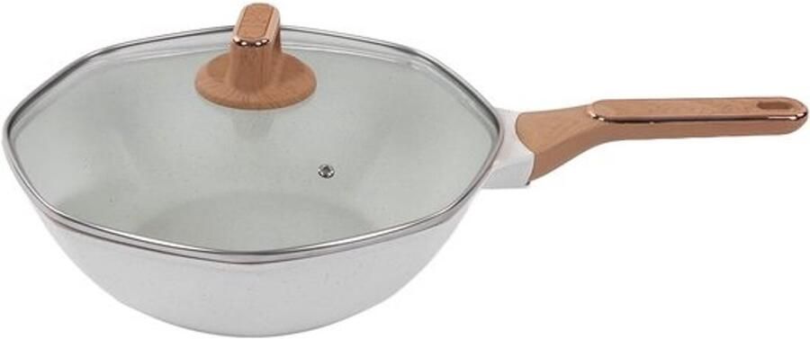 Huishoudelijke Wokpan Antiaanbakpan Koekenpan Familierestaurant Koken Achthoekig Ontwerp 32 Cm Diameter