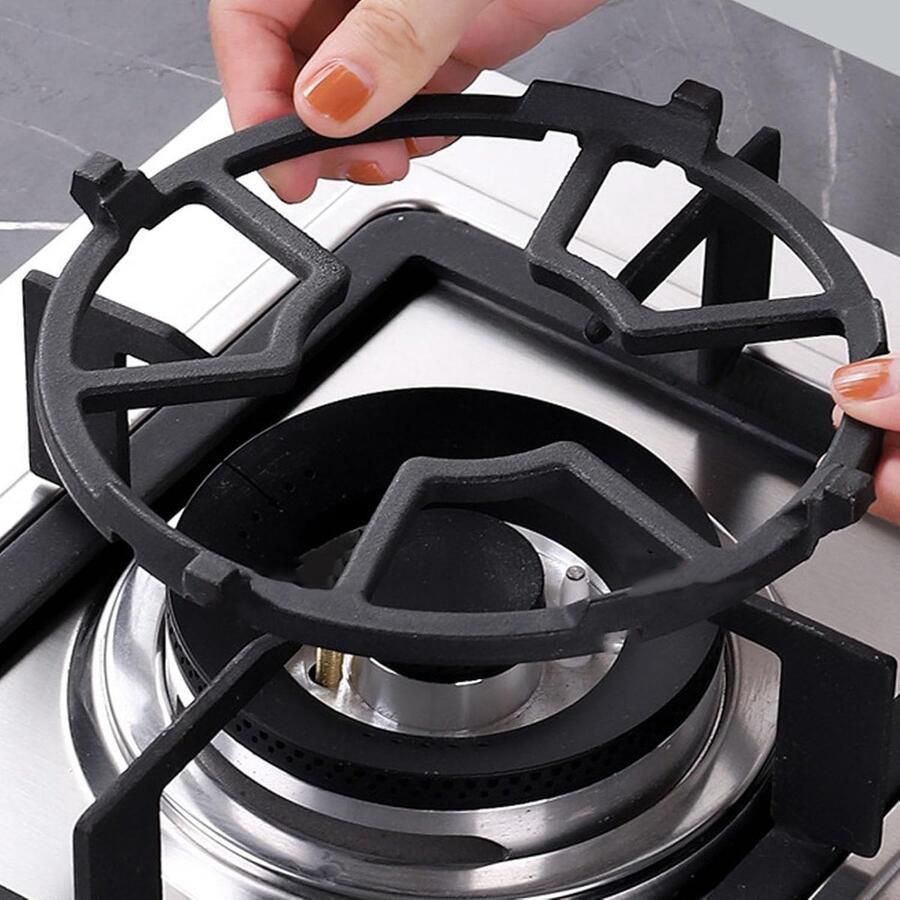 Hulprek Gaskookplaat Kookplaat Accessoire Stabiel Koken Gietijzer Hittebestendig 20x20x3 cm Zwart