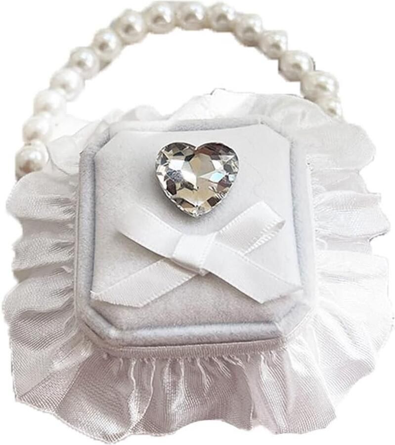 Huwelijksringdrager voor Honden XL Ringdoos met Love Strass Decoratie en Afneembare Trouwringhalsband voor Honden Perfect voor Verloving en Trouwerij