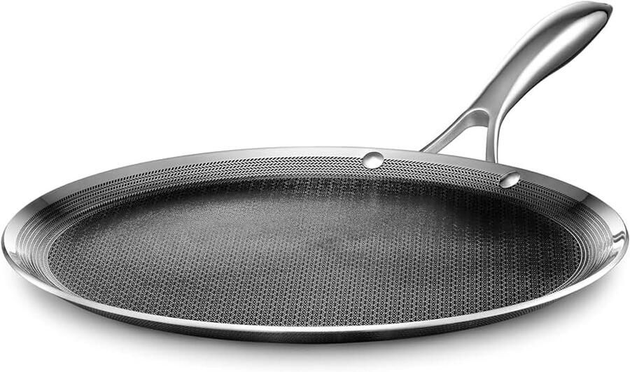 Hybride anti-aanbak grillpan 30 5 cm koel handvat vaatwasmachine- en ovenbestendig geschikt voor inductie compatibel met alle kookplaten