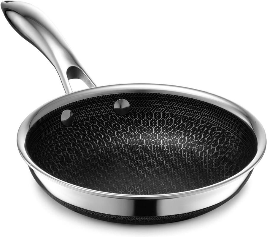 Hybride braadpan Antiaanbak pan Kleine porties bereiden Gepatenteerde hybride technologie 18 cm Zwart