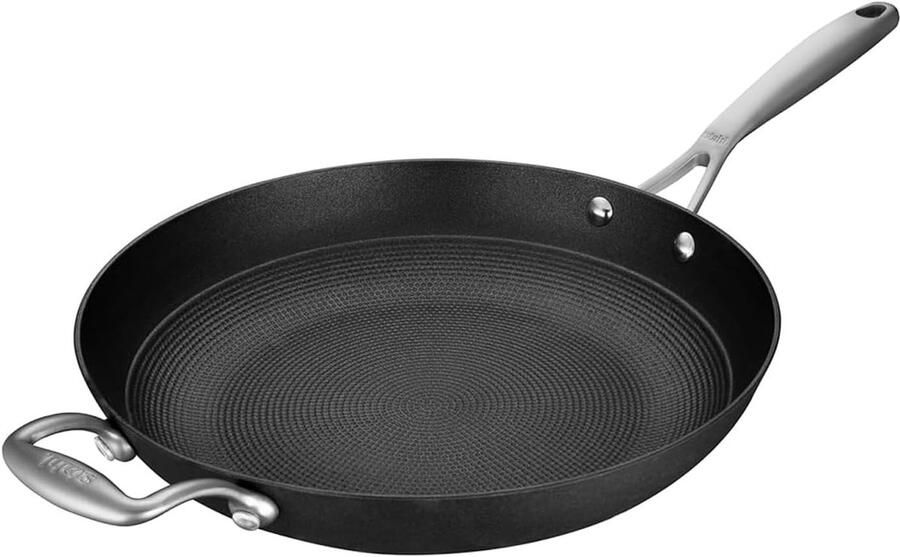 Hybride Geëmailleerde Gietijzeren Koekenpan Roestvrij & Inductie Geschikt 28 cm