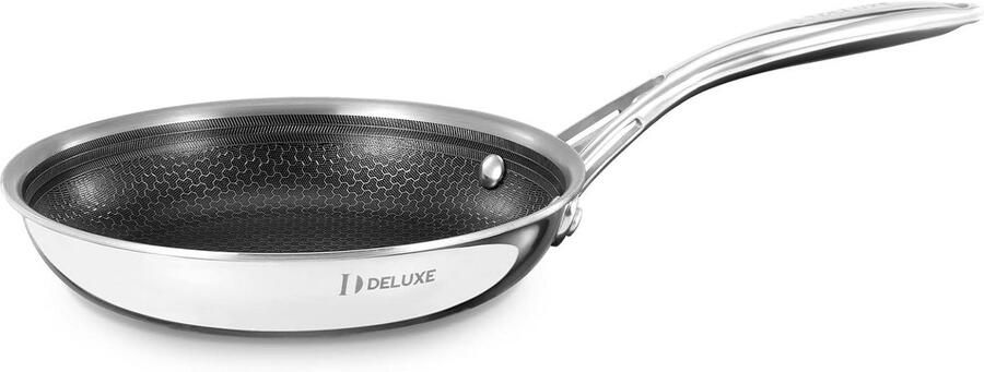 Hybride Koekenpan Antiaanbakpan Dagelijks Koken Krasbestendig Oppervlak 20 cm Zwart