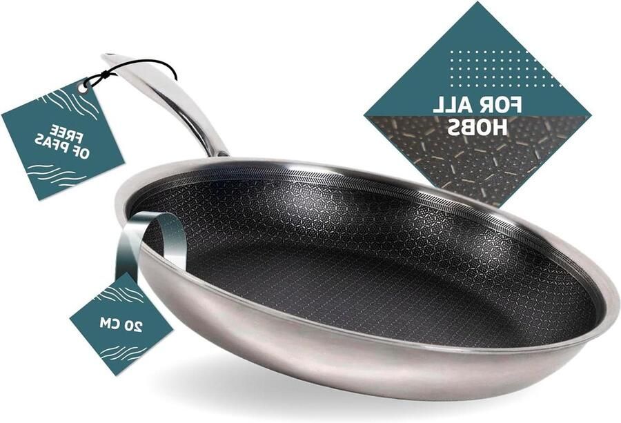 Hybride Koekenpan met antiaanbaklaag Koken en Bakken Krasbestendig oppervlak 20 cm Zwart