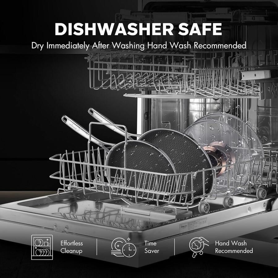 Hybride koekenpan Met deksel Veelzijdig koken Honingraat technologie 30 cm Zilver
