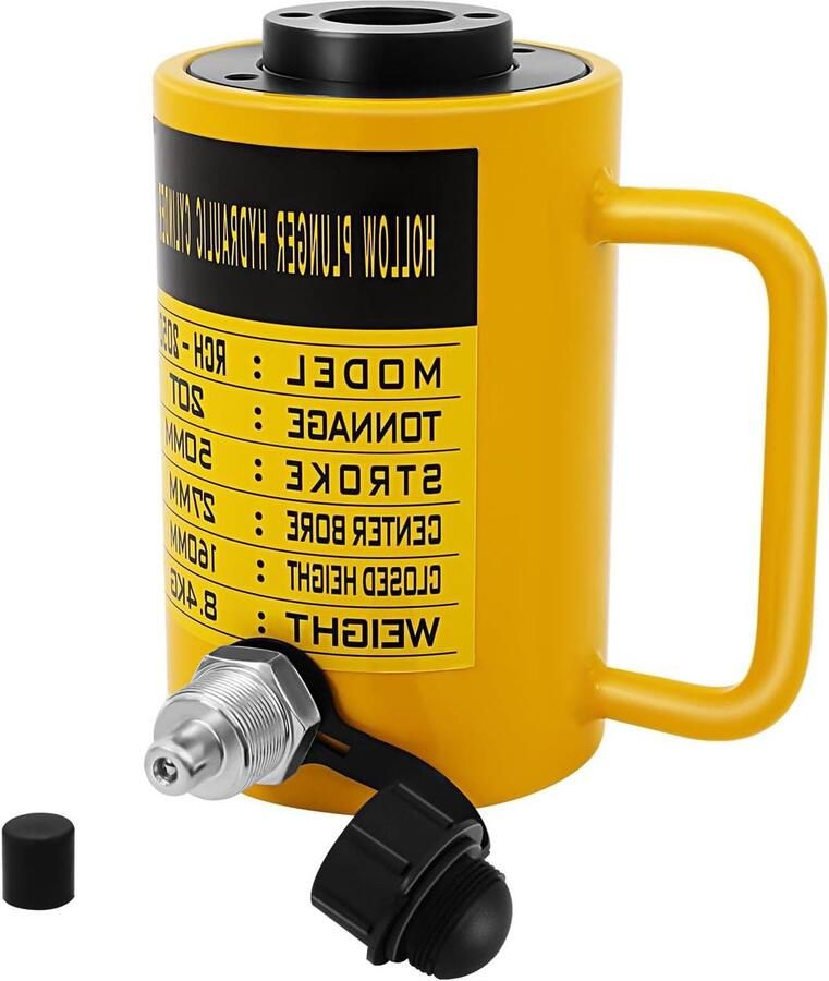 Hydraulische Cilinder Holle Cilinder Hefgereedschap Zware Machines Hefen 20 Ton Laadvermogen 160 mm Slag Geel Zwart
