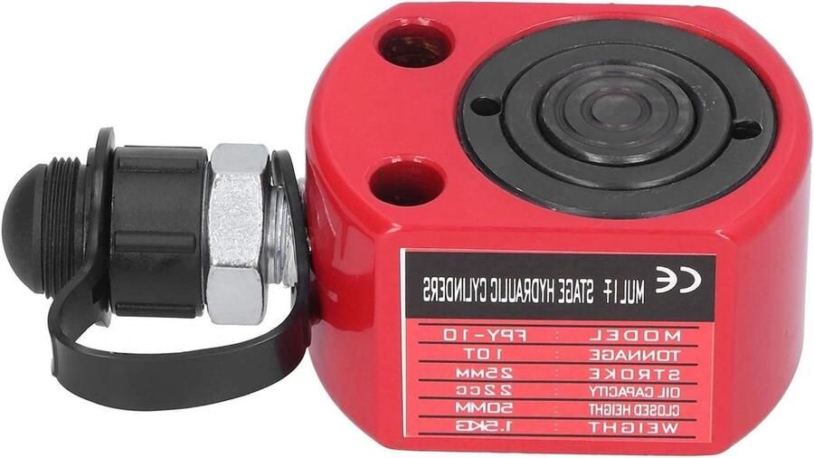 Hydraulische Cilinder Hollow Plunger Kracht Overbrengen Automatische Olie Terugkeer 10 Ton Capaciteit Rood