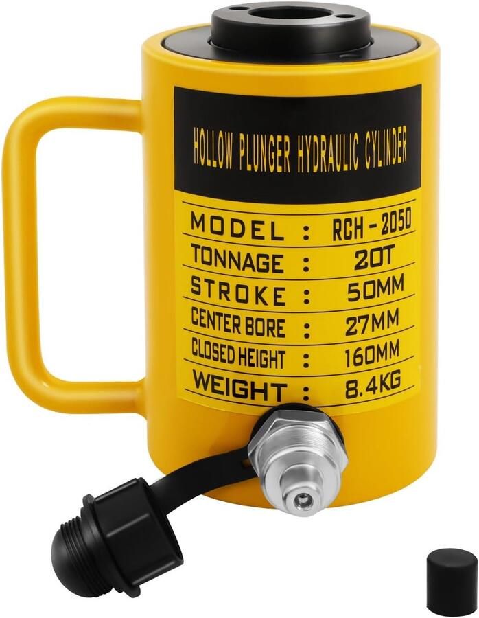 Hydraulische Cilinder Krachtige Hefcilinder Industrieel Hulpstuk 20 Ton Hefvermogen 60mm Slag Geel Zwart