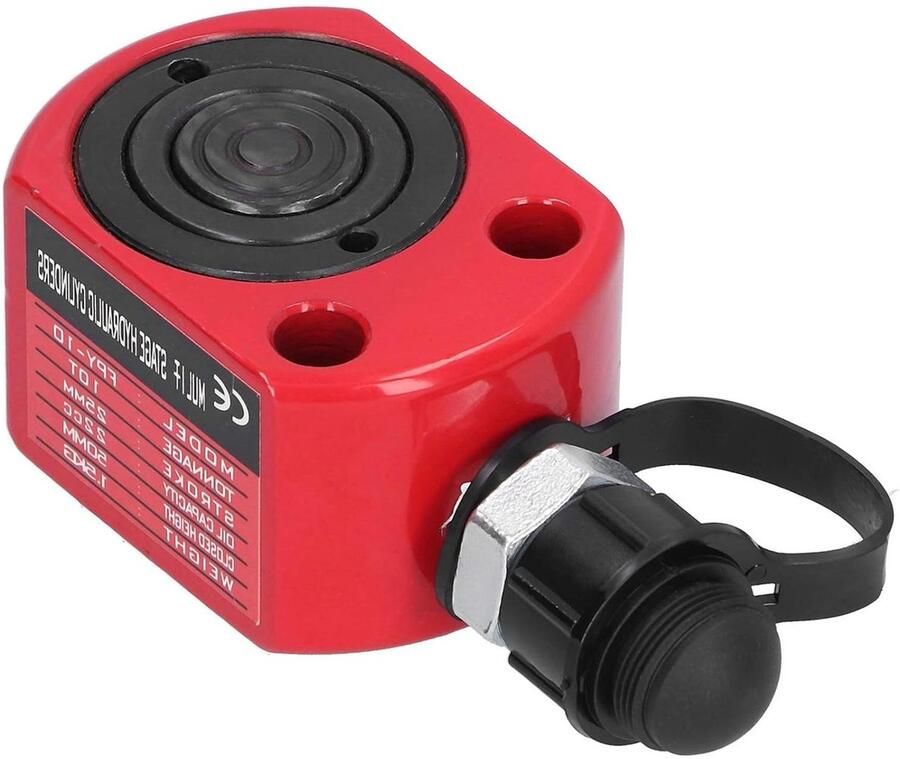 Hydraulische Cilinder Krachtige Plunjer Industrieel Gebruik Automatische Zuigerterugkeer 10 Ton Capaciteit Rood