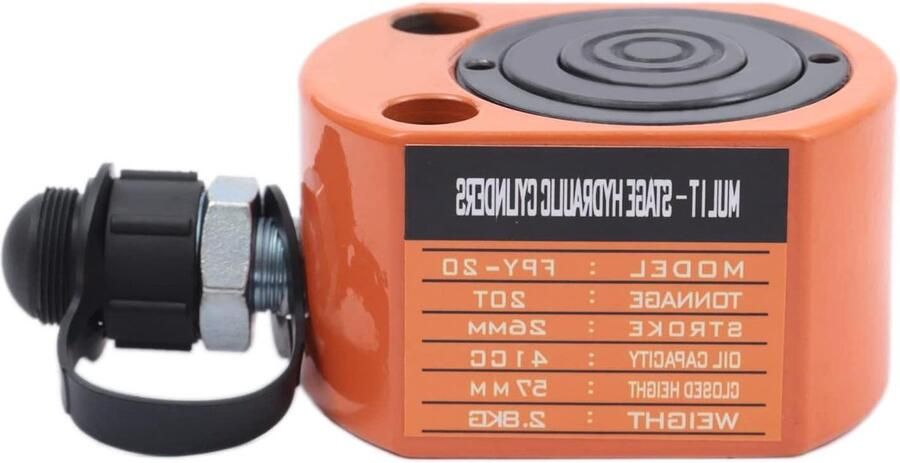 Hydraulische cilinder Lage hefcilinder Machines tillen Meerdelig ontwerp 20T capaciteit Oranje