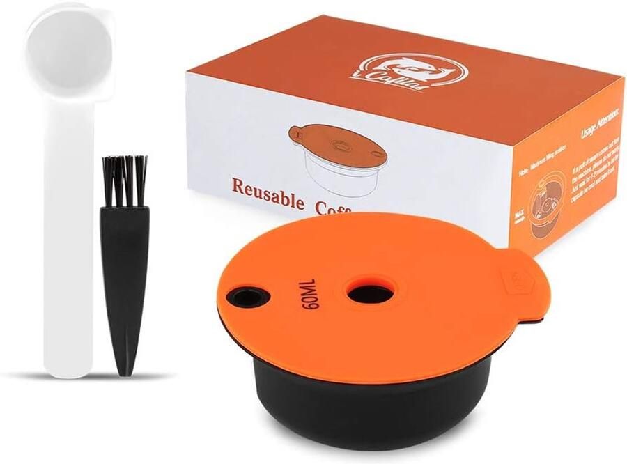I Cafilas 1 navulbare capsules voor Bosch-s Tassimo Bosch-s capsules herbruikbaar + 1 theelepel + 1 reinigingsborstel (60 ml capsule)
