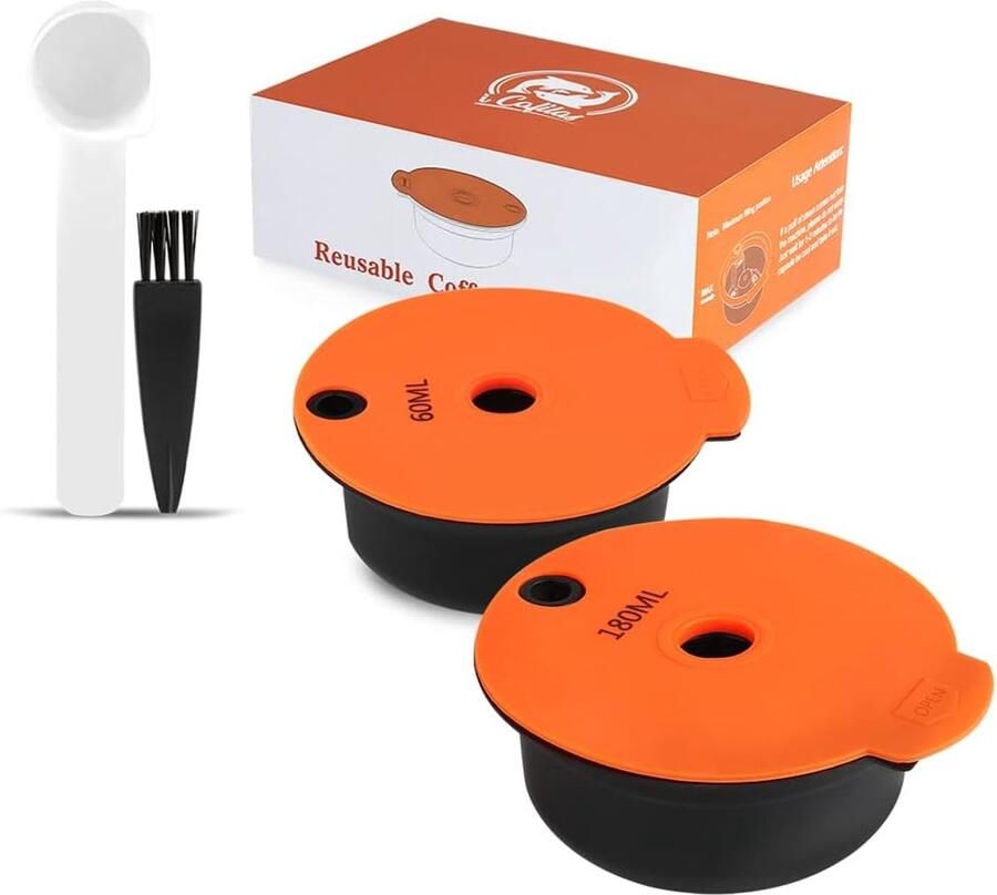 I Cafilas Hervulbare koffiecapsule voor Tassimo Bosch herbruikbare navulcapsule koffiecapsule koffiefilter voor Tassimo Bosch 2 stuks koffiecapsules 60 ml + 180 ml