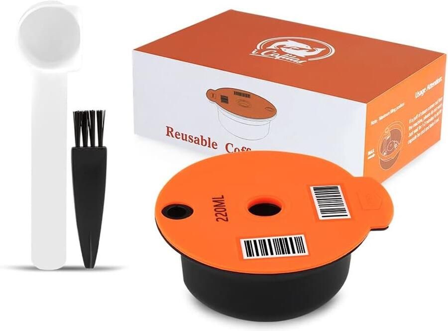 I Cafilas Navulbare koffiecapsule voor Tassimo Bosch herbruikbare navulbare koffiecapsule koffiefilter + tamper voor Tassimo Bosch (220 ml koffiecapsule)