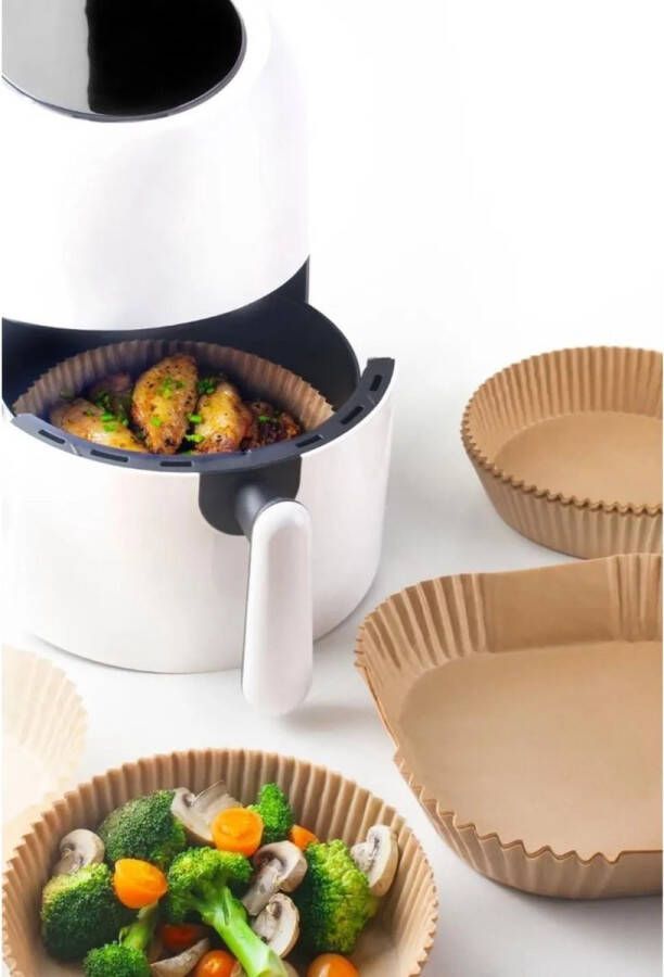 IBILI Papieren airfryer inzet 20x20 cm set met 50 stuks