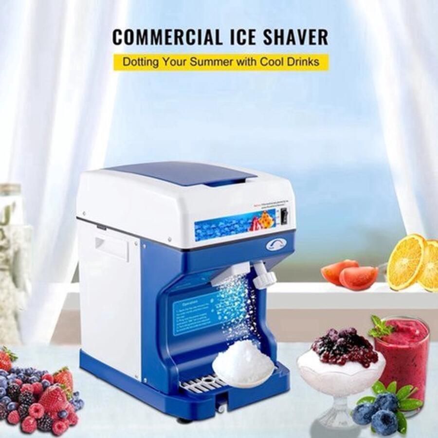 Ice Crusher Schaaf ijsmachine Slush Machine 120kg Capaciteit met Verstelbare Ijstextuur 250W 320 RPM 29 x 39 x 43 cm Blauw