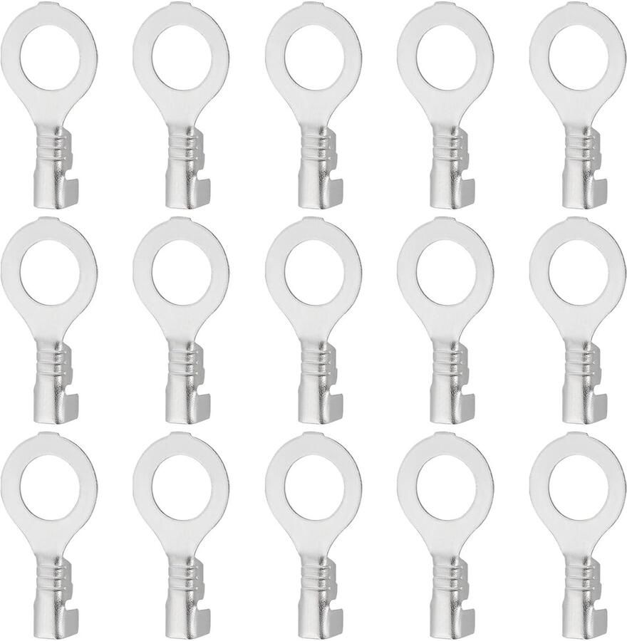 Idea 30 stks M6 Oogje Ring Connector Hoge Temperatuur Bestand Oogdraad Connector Geschikt voor 2 5 mm Kabel Niet-Geïsoleerde Batterij Kabel Connector