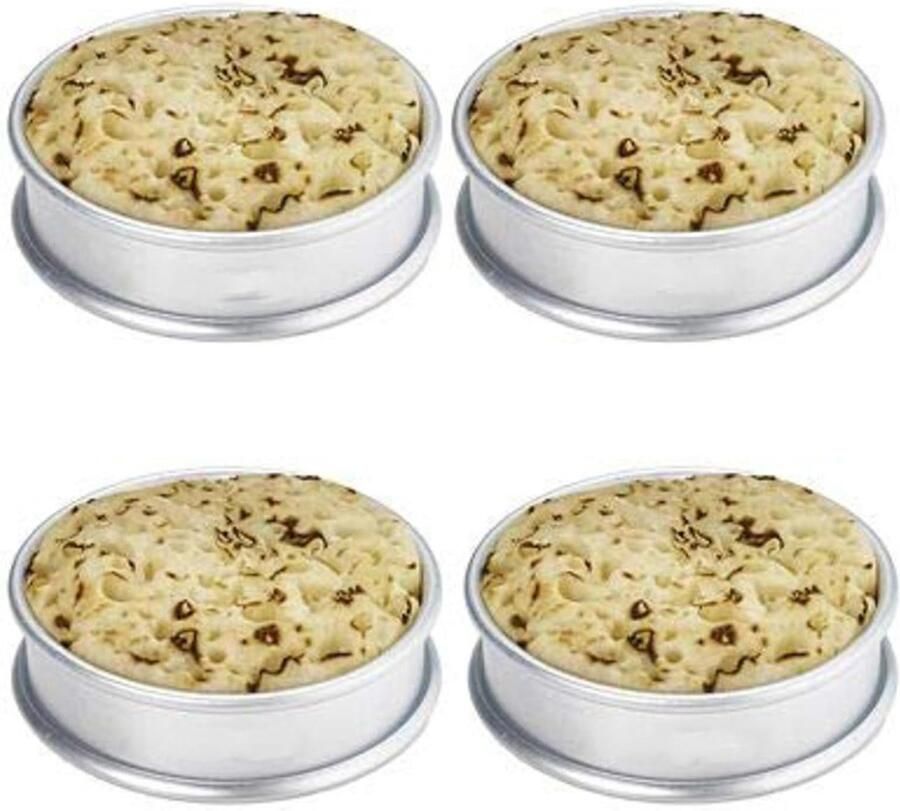 Ideale Crumpet Ringen 8.5 cm Set van 4 voor Zelfgemaakte Crumpets Muffins en Pannenkoeken