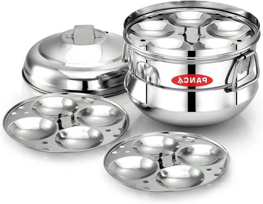 Idli Maker Idly Panai Steamer Gezond Ontbijt Maken Zwaar Gewicht RVS 14 stuks Zilver