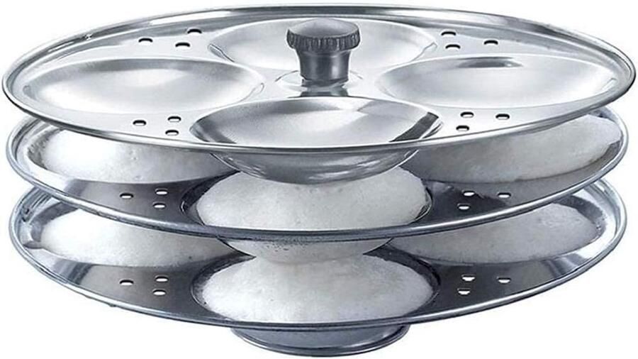 Idli Stoommaker Indiase Keuken Ontbijt Bereiden Roestvrij Staal 16 Stuks Zilverkleurig