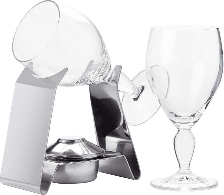 Ierse koffieset incl. 2 Ierse koffieglazen Rechaud van roestvrij staal met brander ook geschikt voor cognac-zwenkaars Cocktail accessoires ijskoffieglazen groot