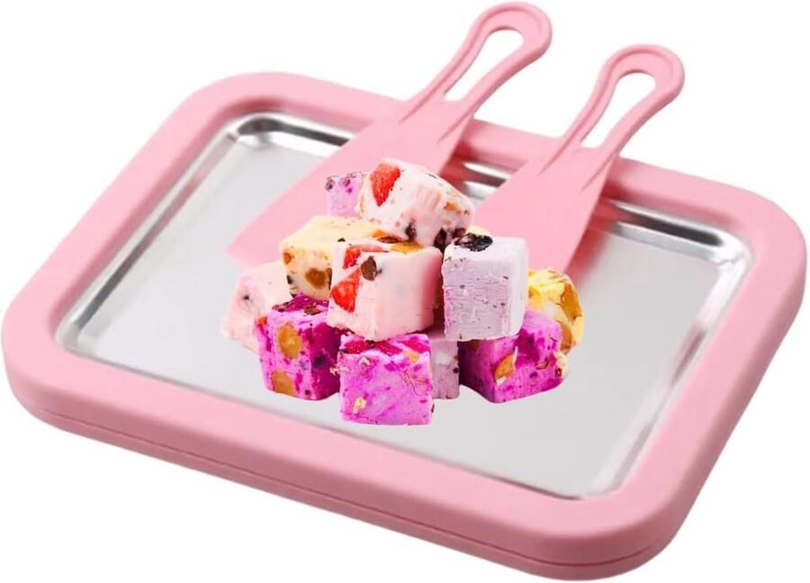 IJs Bak Dessertmaker Plaat Desserts Maken Snel Invriezen Draagbaar Ontwerp Roze