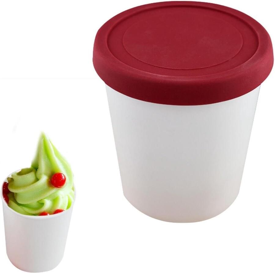IJs Bak Vriescontainer Bak Zelfgemaakt IJs Stapelbaar Ontwerp 1 Liter Rood