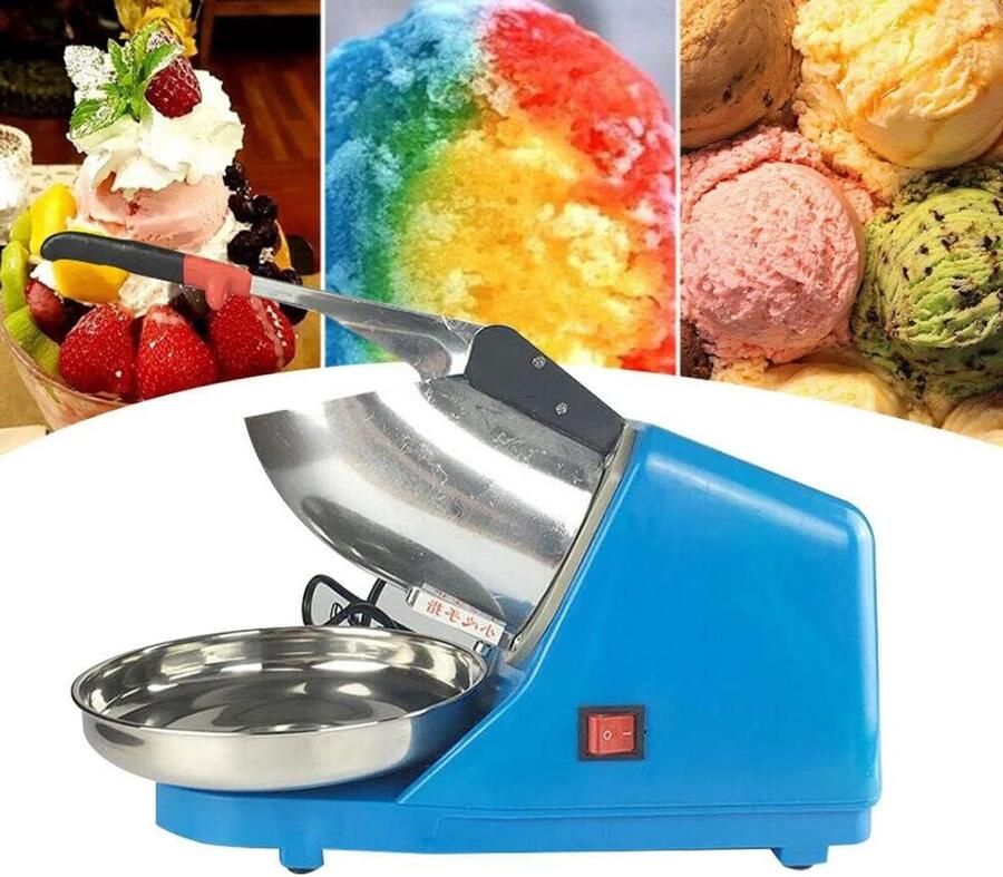 IJs Crusher Elektrisch IJsmachine Sneeuw Cocktails Maken Instelbare Dikte 65 kg Per Uur Roestvrij Staal