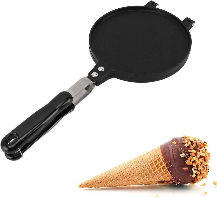IJs- en Wafelkegel Maker 6 5 inch Aluminium IJshoorn en Crêpe Pan voor DIY Desserts