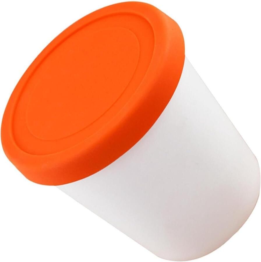 IJs kuip container Vriezer bak Zelfgemaakt ijs Stapelbaar ontwerp 1 liter inhoud Oranje