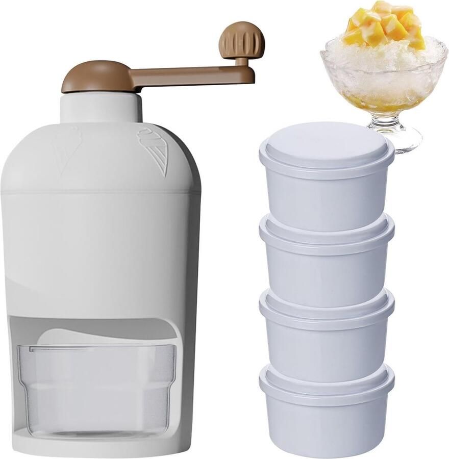 IJs Machine Crushed IJs Maker Cocktails Maken Roestvrijstalen Messen 26 x 21 x 14 cm Wit