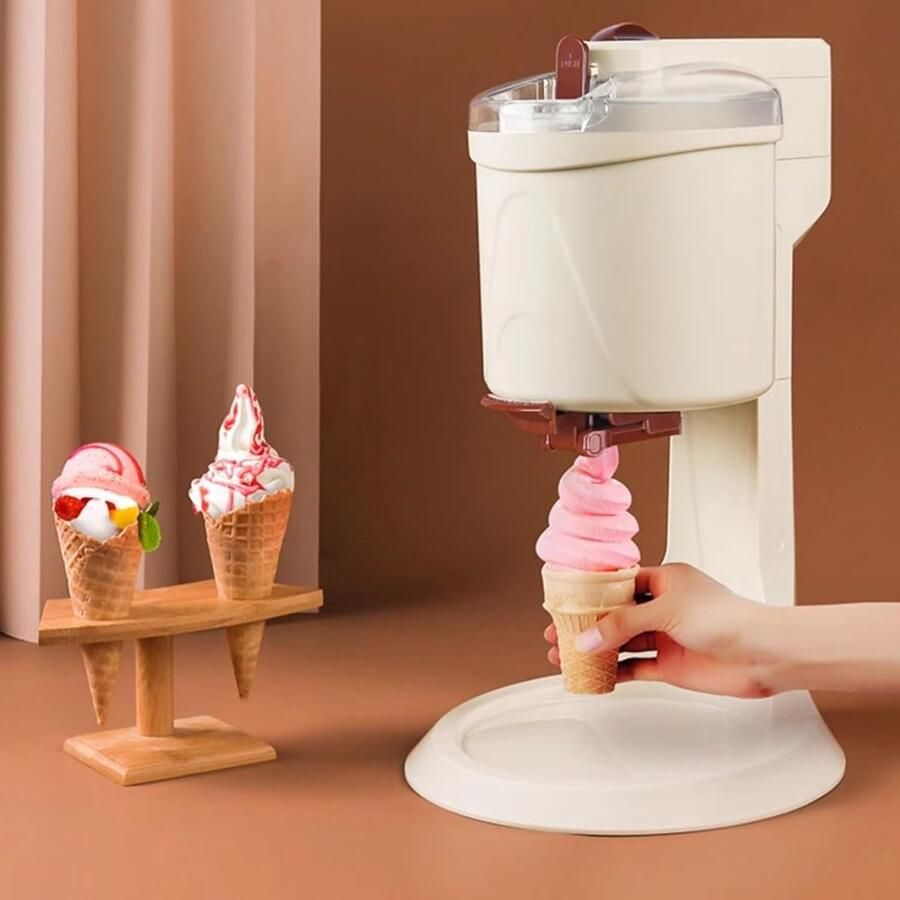 IJs Machine Soft Serve Maker Desserts Maken Automatische Bediening 1 Liter Capaciteit Wit