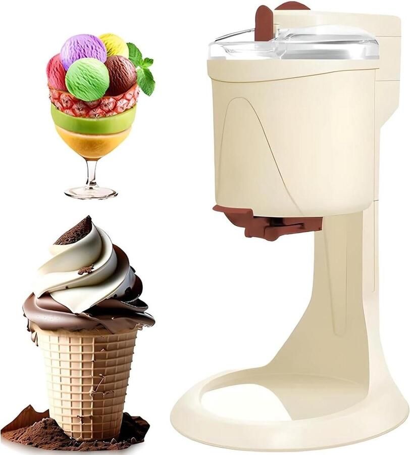 IJs machine Soft Serve Maker Thuis Dessert Maken Dubbele Bladen Systeem 1000 ml Capaciteit Wit