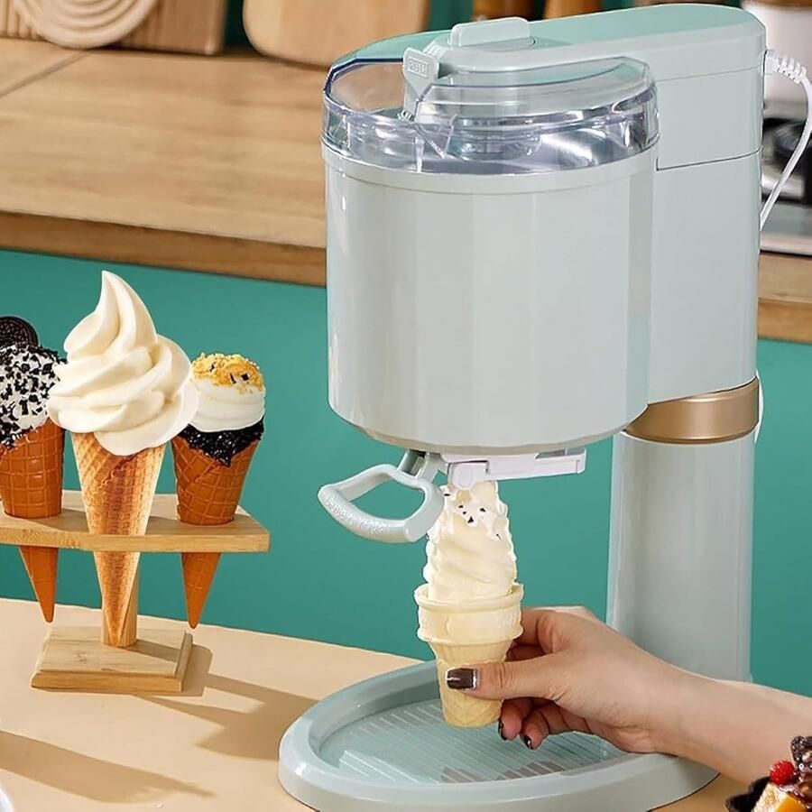 IJs Maker Soft Serve Machine Thuis Desserts Maken Automatische Bediening 1L Capaciteit Wit