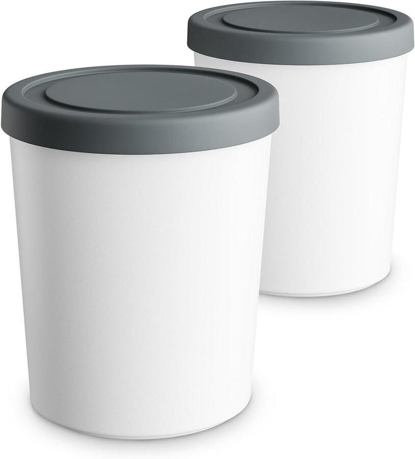 IJs Vriezer Bakken IJs Containers Yoghurt Bakken Zelfgemaakte Desserts Maken Vaatwasmachinebestendig 2x 1.5 Liter Wit